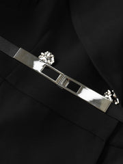 Solid Luxury Waist A-Line Midi Dress