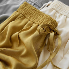 Thin Elastic Waist Breathable Straight Casual Pants