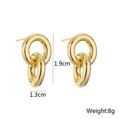 Geometric Linked Hoop Earrings