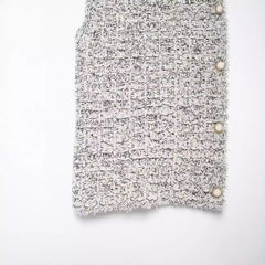 Metallic Grey Textured Knit Vest