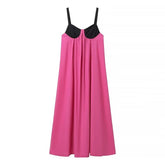 Color Block Back Lace Up Dress