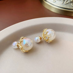 Mermaid Princess Pearl Double Sided Earrings