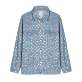 Pre Order: Blue Sequin Embellished Denim Jacket