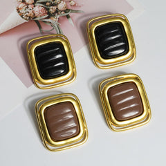 Rectangular Retro Stud Earrings
