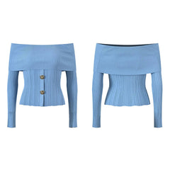 Solid Slash Neck Pullover Top