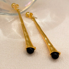 Pearl Geometric Metallic Earrings