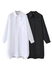 Polo Collar Long Sleeved Shirt Dress