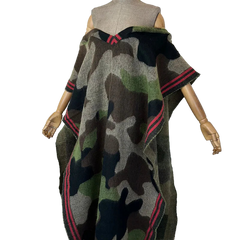 Stylish Army Green Camouflage Long Kaftan - WINI