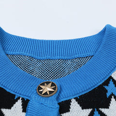 Casual Star Button Down Knitted Cardigan