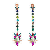 Geometric Multicolor Rhinestones Drop Earrings
