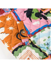 Graffiti Print Quilted Jacket