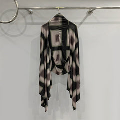 Geometric Hollow Fixed Frame Batwing Top