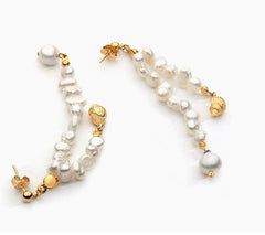 Geometric Pearl Tassel Exaggerated Earrings