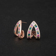 Retro Rhinestone Stud Earrings