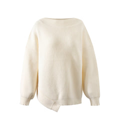 Loose Elastic Thread Irregular Knitting Sweater