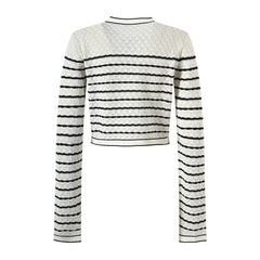 Striped Short Knit Top + Knit Skirt Set