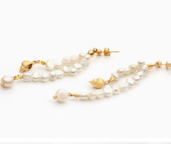 Geometric Pearl Tassel Exaggerated Earrings