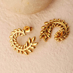 Pinnate C-Shape Earrings