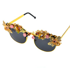 Classical Diamond Inlaid Sunglasses