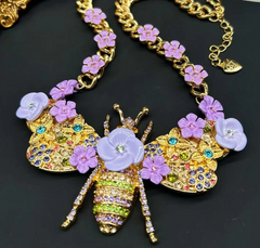 Pre Order: Bee Flower Necklace + Earrings