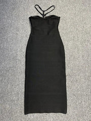 Hollow Halter Neckline Bandage Dress