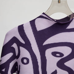 Pleated Stand Collar Top + Pleated Skirt Set