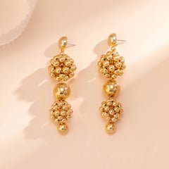 Pre Order: Braided Geometric Ball Bead Earrings