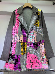 Sequin Embroidered Denim Jacket