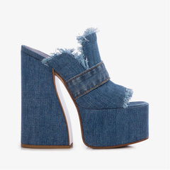 Denim Fray Platforms