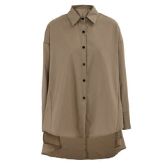 Solid Irregular Long Sleeve Casual Shirt