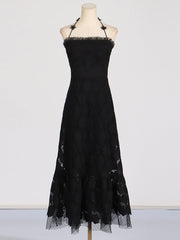 Elegant Ruffle-Edge Zipper Dress