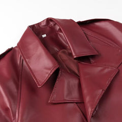 Solid Motorcycle Style Leather Jacket