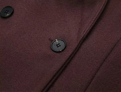 Double Breasted Padded Shoulder Lapel Coat