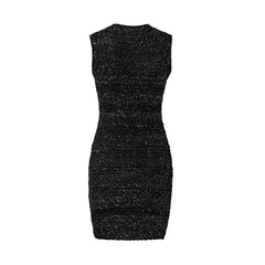 Sequin Waist Cinching Knitted Camisole Dress