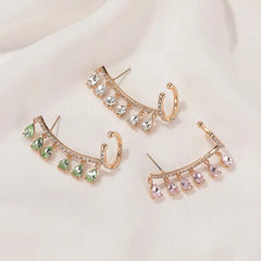 One Piece Crystal Inlay Stud Earring