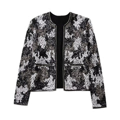 Sequins Buttonless Short Jacket