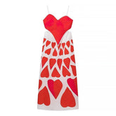 Painted Red Heart Backless Suspender Dress