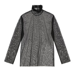Mesh Hollow Loose Long Sleeved Top