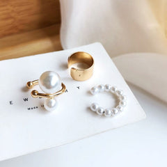 Pearl Ear Clip Three Piece Set