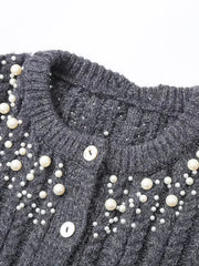 Pearl Embellished Knitted Cardigan
