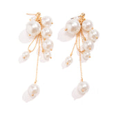 Pearl Bead Tassel Earrings