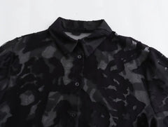 Pre Order: Black Single-Breasted Spliced Top