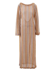 Pre Order: Backless Lace Contrast Color Slim Maxi Dress