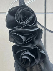 Sleeveless See Through 3D Flower Maxi Dress