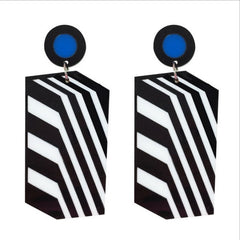 Pre Order: Big Acrylic Stripe Drop Dangle Earrings