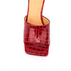 Croc Square Toe Mule Sandals