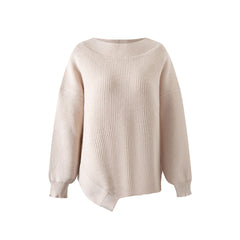 Loose Elastic Thread Irregular Knitting Sweater