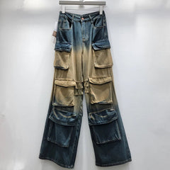 Retro Multi Pocket Loose Pants