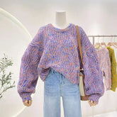 Rainbow Gradient Chunky Knit Sweater