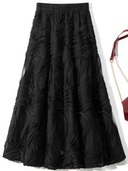 Pleated Elastic Waist Midi Skirt